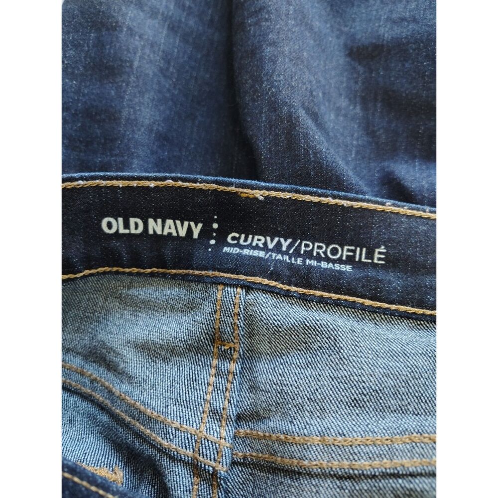 Old Navy Curvy Profile Mid Rise Bootcut Dark Wash Jeans Women's Size 2 Short - Picture 6 of 7